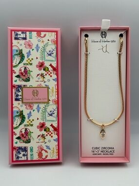*New* House of Harlow 1960 Gold and Cubic Zirconia Necklace